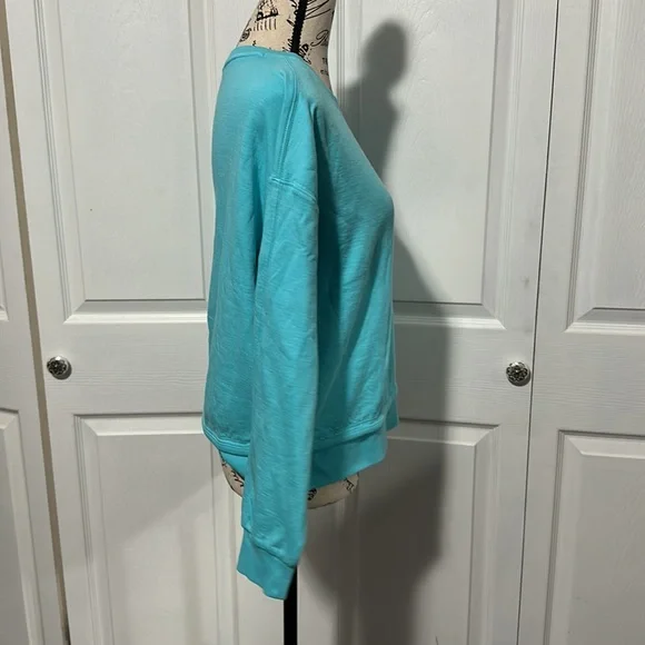 Women's Athleta Sundown Sweatshirt 2.0 in "Gulf Green" - Picture 4 of 8